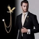 thumbnail image 5 of 2 paquetes de broches de águila para hombre, alfileres de solapa, insignias colgantes, broches de cuello, alfileres para traje de carrera, esmoquin, camisas, corbatas, sombreros, bufandas para novio,, 5 of 6