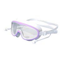 Ioensy - Gafas De Buceo Para Niños Con Montura Grande, Antirroturas Y Antifugas, Color Morado Y Blanco