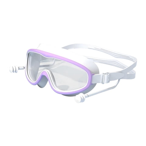 Ioensy - Gafas De Buceo Para Niños Con Montura Grande, Antirroturas Y Antifugas, Color Morado Y Blanco