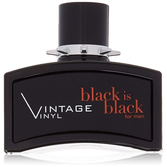 Perfume Nu Parfums Black Is Black, Eau de toilette de vinilo vintage, 100 ml, para hombre