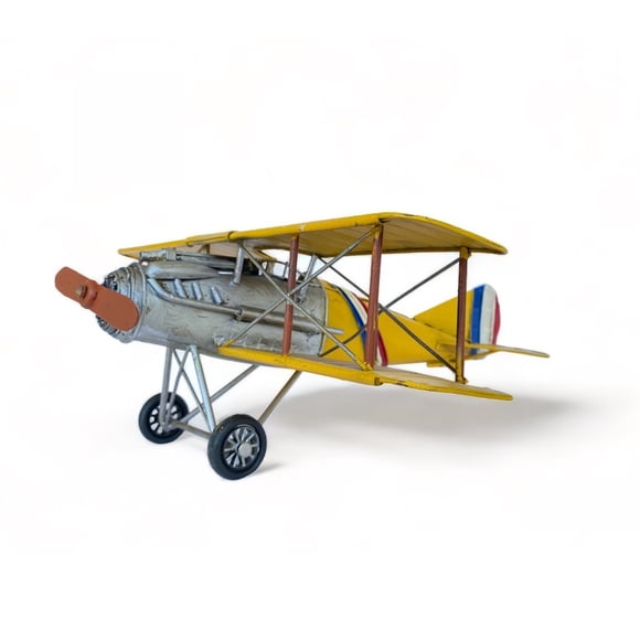 Avión A Escala Biplano De Colección Decoración Vintage