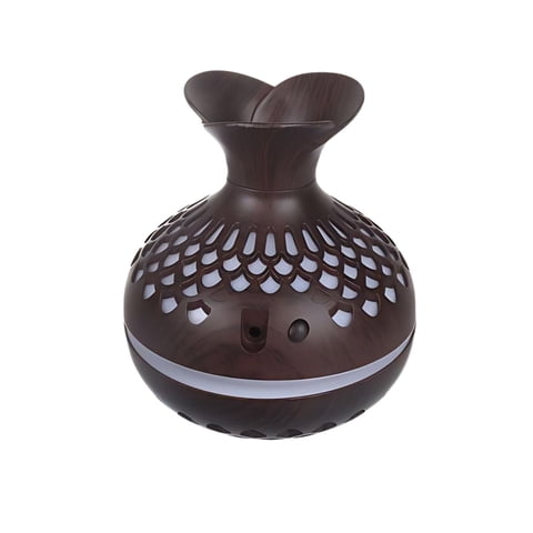 Disparo - Humidificador Difusor Luz Led Forma De Flor Marron Oscuro
