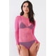 thumbnail image 2 of Body Sexy de Malla Fina Transparente con Cuello Redondo y Manga Larga, 2 of 9