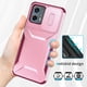 thumbnail image 3 of Funda Resistente para Motorola Moto G 4G 2023 con Tapa Deslizante y Protección Militar Rosa, 3 of 6