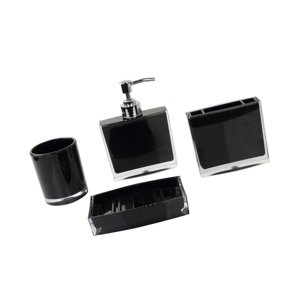 Bothyi - Dispensador De Loción Para Cepillo De Dientes, Soporte Para Decoración De Baño, Encimera De Tocador, Color Negro, 4 Uds.