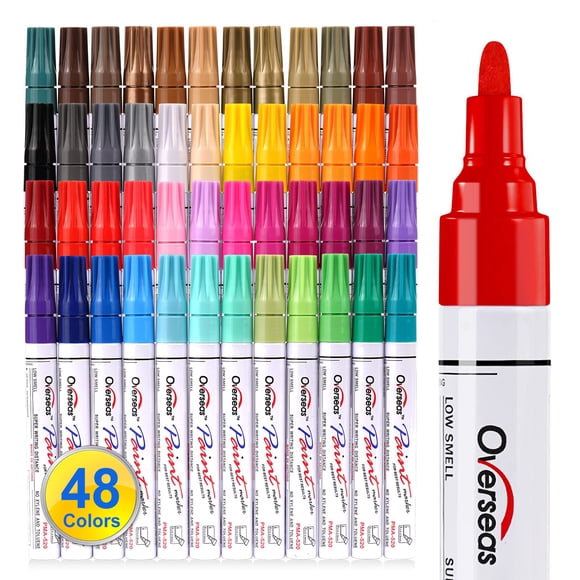 Rotuladores de pintura Overseas, 48 colores, permanentes, a base de aceite