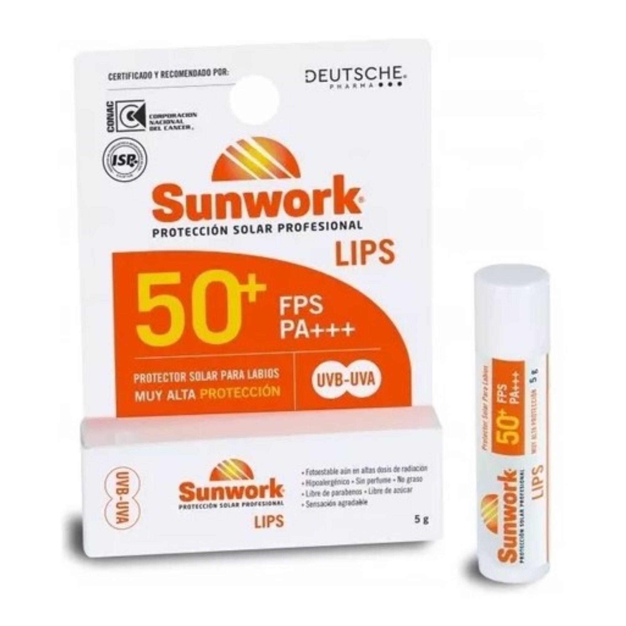 Sunwork - Protector Solar Labial Fps 50, 5G - Protección Y Cuidado Para Tus Labios
