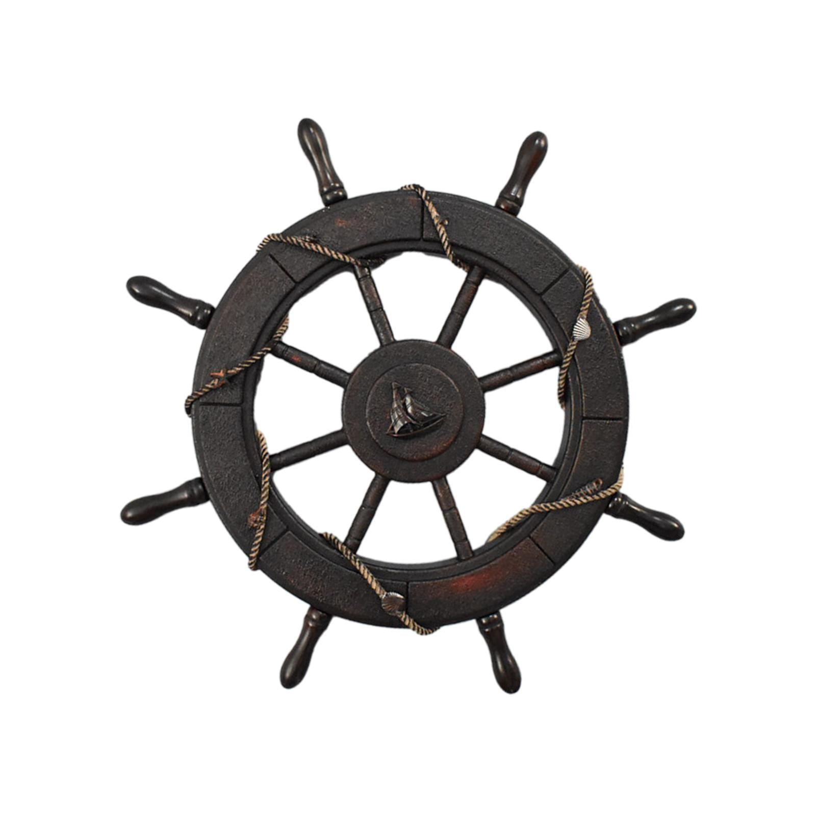 Bothyi - Volante De Barco De Madera Decoración Pirata Colgante Playa Tema Velero Decoración 62cm