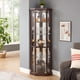 thumbnail image 2 of Corner Lighted Curio Cabinet Corner Glass Cabinet Lighted Curio Cabinet Corner Display Case for Living Room, Curio Cabinet, Antique collection, Wine,Bar Glass Storage Light Included,Dark Cherry, 2 of 3