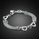 thumbnail image 2 of Pulsera Brazalete Plata 925 Corazones Borlas Cadenas plateado Talla única, 2 of 5