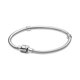thumbnail image 1 of Pulsera PANDORA Moments con Cierre Barril y Cadena de Serpiente en Plata 17 cm, 1 of 7