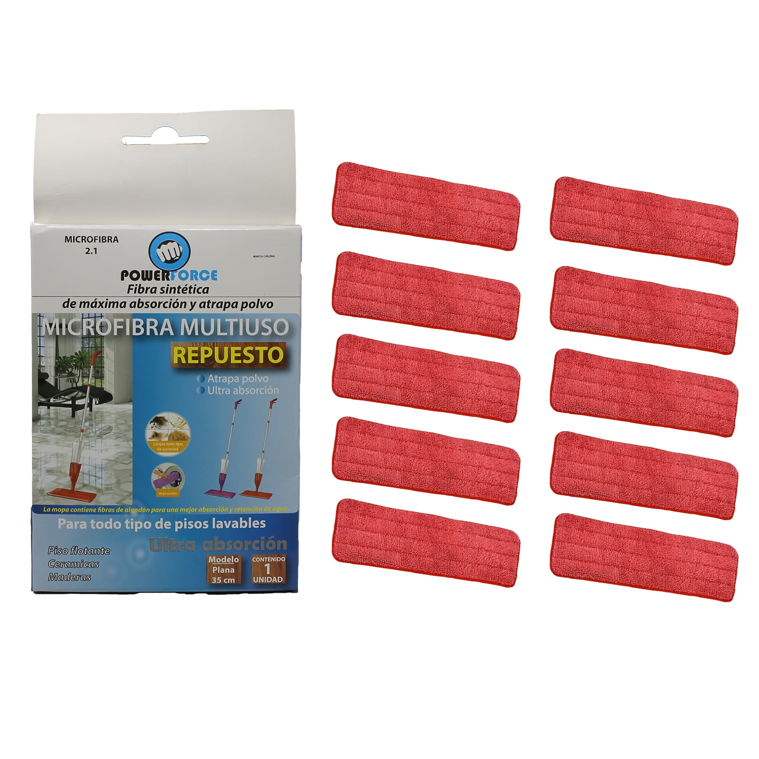 Power Force - Repuesto Mopa Spray X10 Unidades