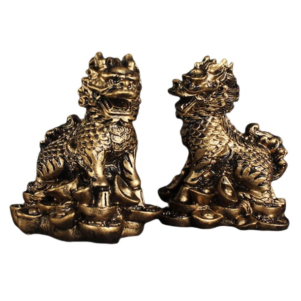 Hogar Oficina Tradición oriental Decoración de escritorio Un par de de jirafas chinas para regalos de decoración de escritorio Esculturas Cobre 55x7cm
