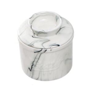 Bothyi - Recipiente Para Mantequilla Para Mostrador Mantequera Con Tapa Para Comedor Cocina Hoteles Mármol Negro