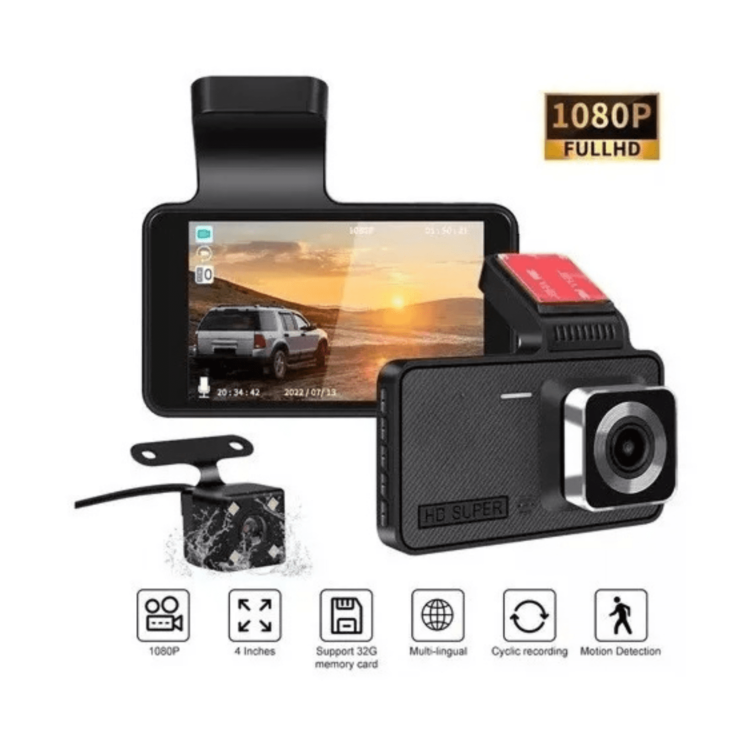 Genérico - Cámara Frontal Y Retroceso Auto Seguridad Nocturna Full Hd