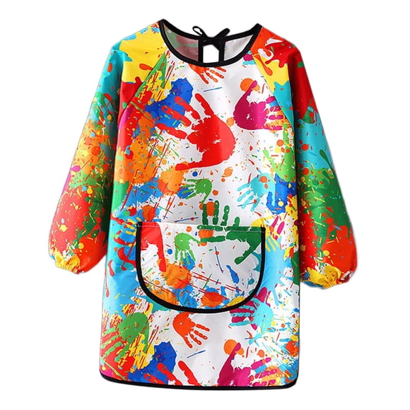 Delantal de pintura Art Smock para niños, babero suave resistente al agua para el hogar, delantal de pintura de artista para hornear, alimentar a niño Estilo A S