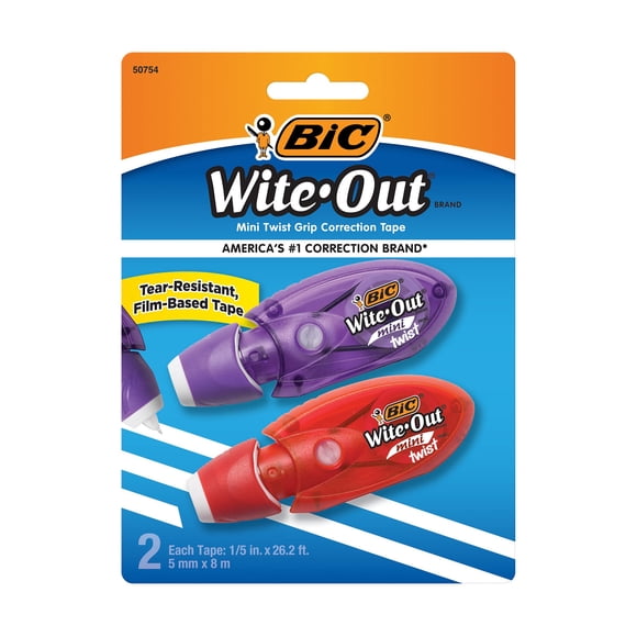 Cinta correctora BIC Wite-Out Brand EZ Correct, blanca, 2 unidades