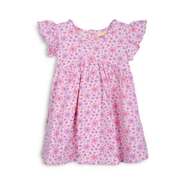 Vestido Bebé Niña Estampado con Broches Rosado Pillin