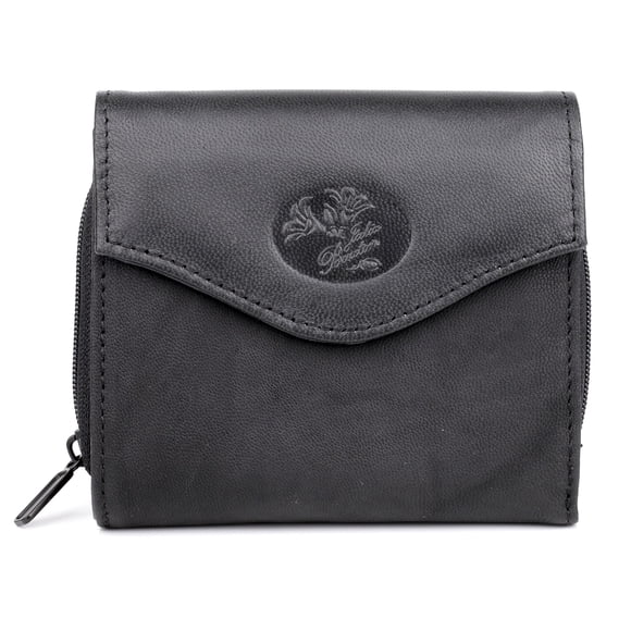 Monedero Julia Buxton Heiress con cremallera en piel negra