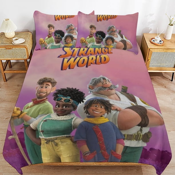Strange World Cartoon Bedding Sets Ultra Soft Skin-Friendly Duvet Cover 3 Piece, Cute Comforter Cover Bed Set for Boys Girls Kids