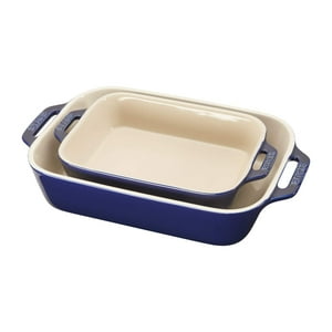 Juego De Bandejas Para Hornear Staub Ceramic Rectangulares, Azul Oscuro, 2 Piezas