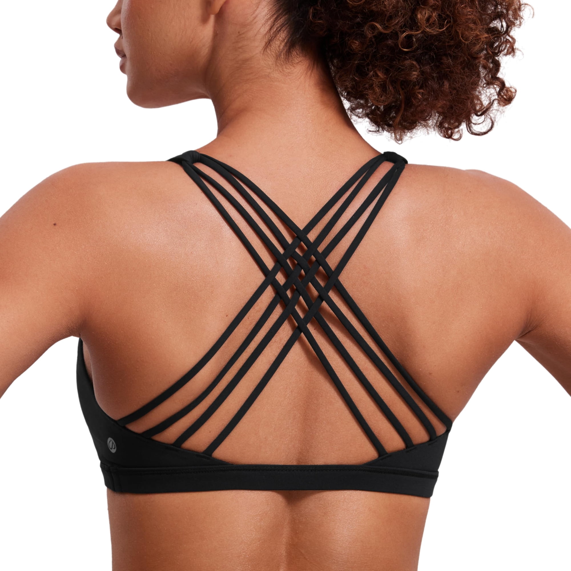 Sostén Crz Yoga Deportivo Sin Aros Con Tirantes Cruzados Y Relleno Negro Mediano