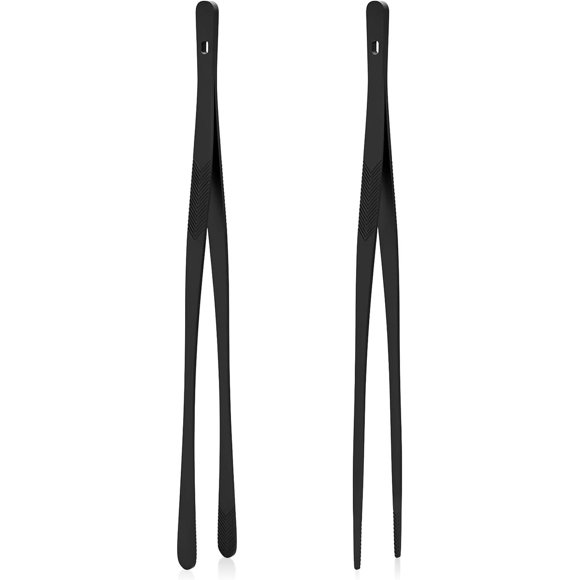 Pinzas Tifanso de 12 pulgadas de acero inoxidable, 2 piezas