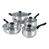 Batería De Cocina Acero Inoxidable 8 Piezas Rametto Oster Plateado Tamano Unico