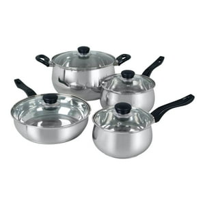 Batería De Cocina Acero Inoxidable 8 Piezas Rametto Oster Plateado Tamano Unico