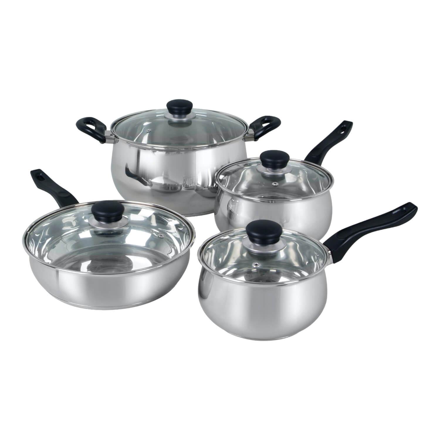 Batería De Cocina Acero Inoxidable 8 Piezas Rametto Oster Plateado Tamano Unico