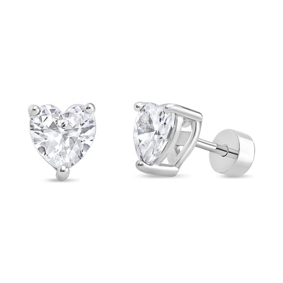 Aro de Corazón con Circón Transparente de Plata 925