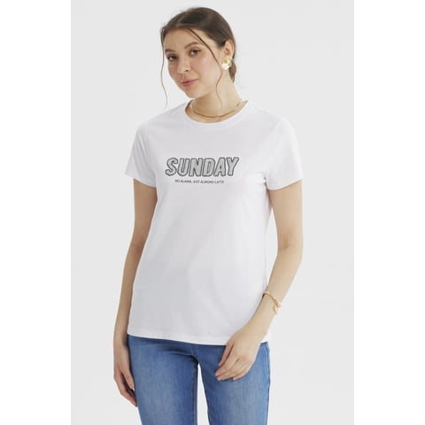 Fashionspark - Polera Mujer Print Posiiconal Blanco