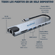 thumbnail image 2 of Hub Adaptador Extensor Usb C 8 En 1 Multipuerto Otg Adaptador Para Macbook Laptop Notebook Y Celulares Con Hdmi 4k Y Carga Rápida Plateado Audeos, 2 of 11