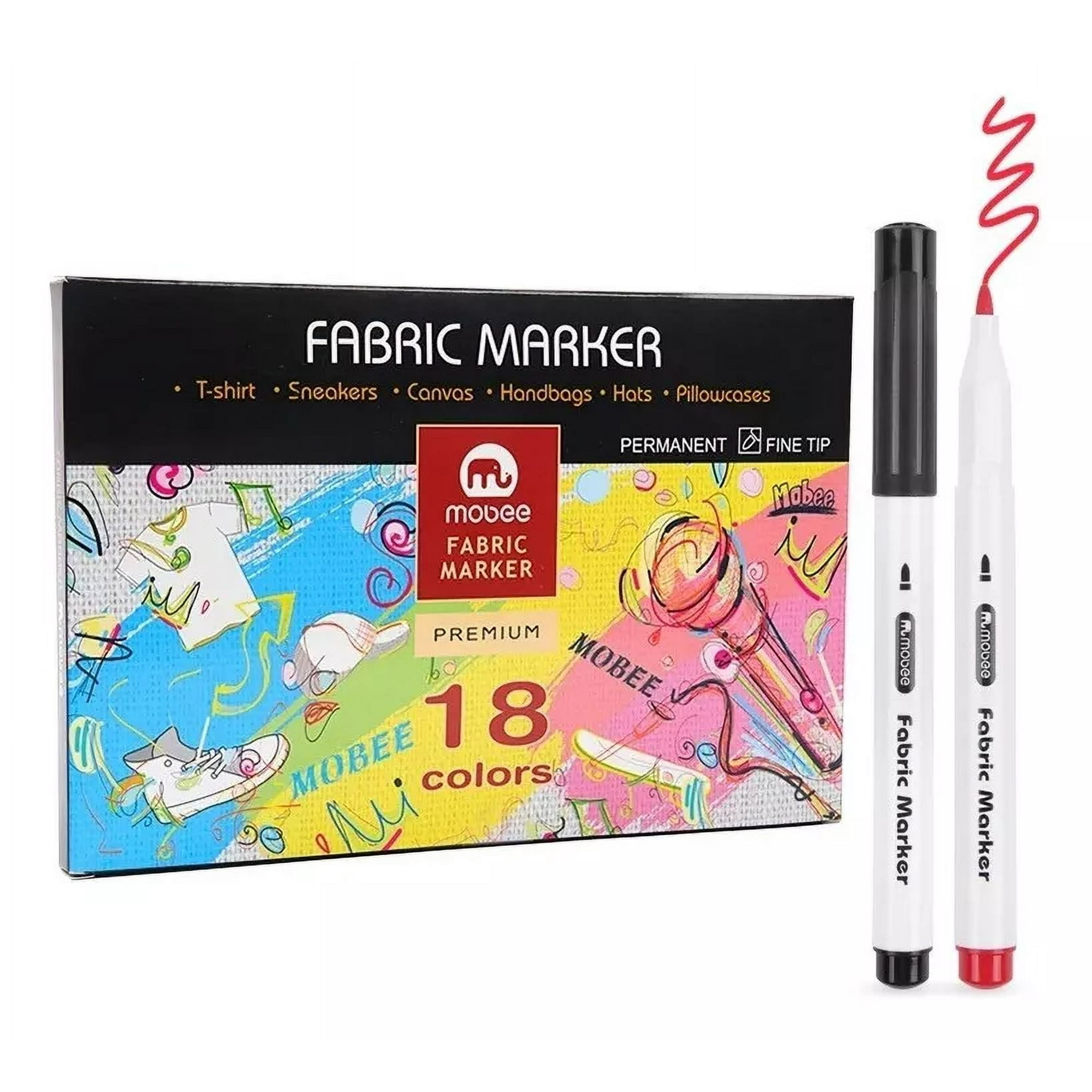 Mobee - Set 18 Marcadores Permanentes Para Telas Ropa Zapatillas