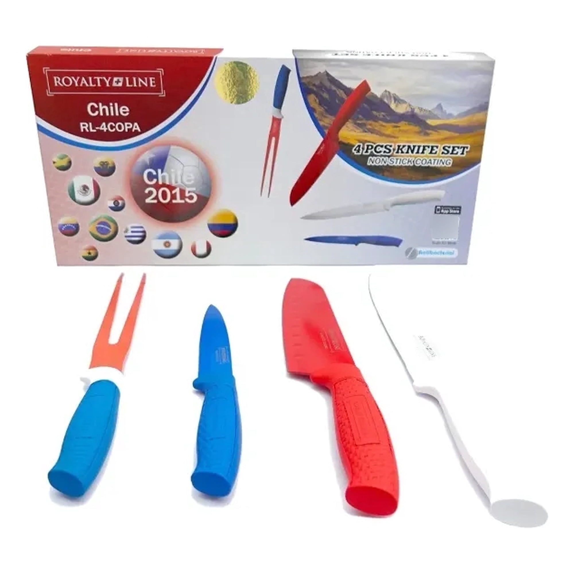 Royalty Line - Set De Cuchillos Y Tenedor 4pza Antibacterial Rl-4copa