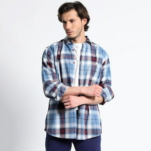 Truval - Camisa Manga Larga Franela Regular Fit Celeste 3Xl
