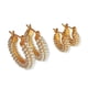 thumbnail image 1 of Aros Bote Perla Huggie Chapada En Oro 18k Pack Madre Hija, 1 of 3
