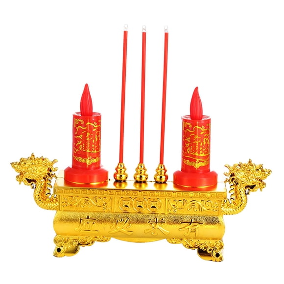 Quemador De Incienso Electrónico LED Incensario De Estilo Vintage Para La Adoración Del Templo De Buda