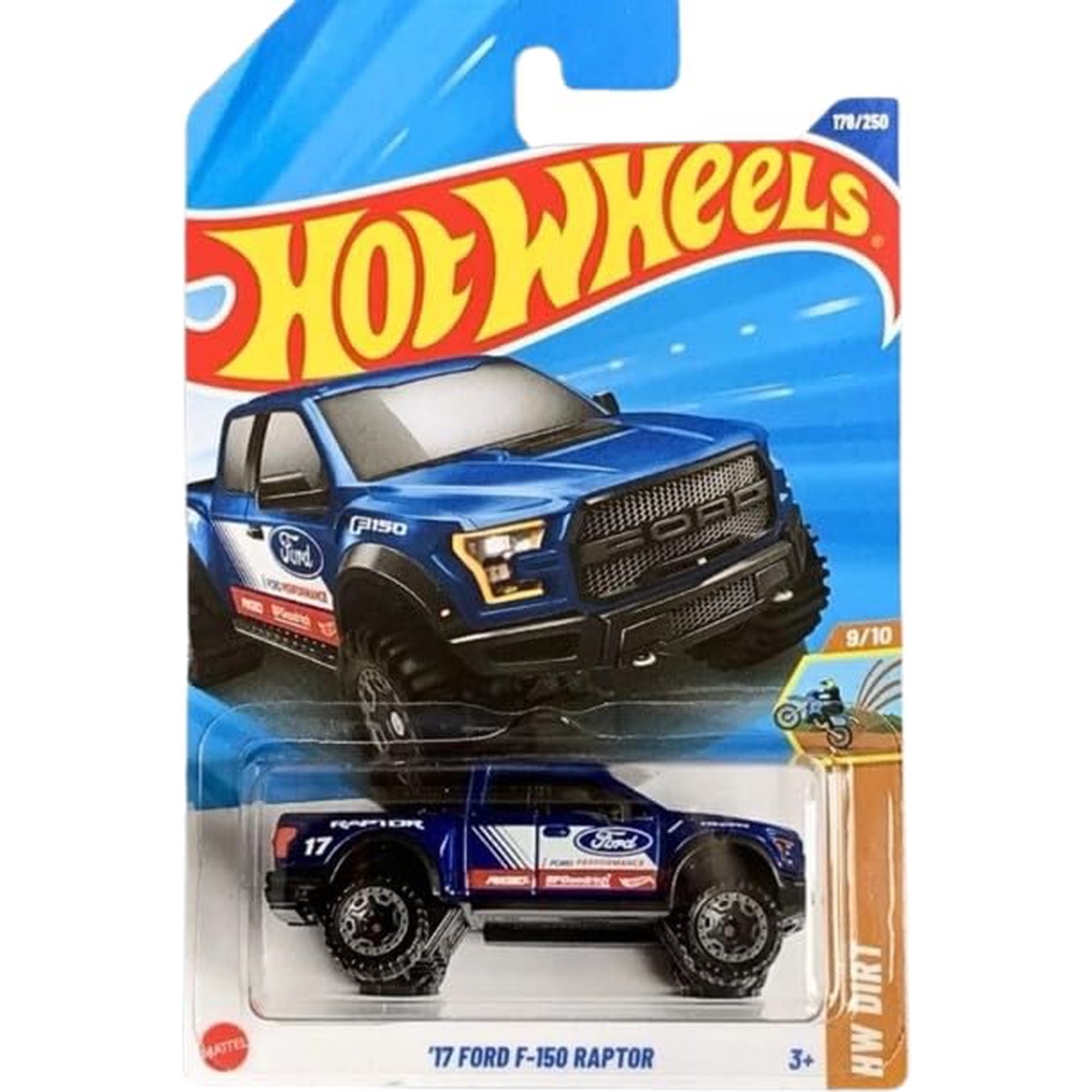Auto Diecast Mattel Hot Wheels Ford F-150 Raptor 2017 Azul