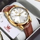 thumbnail image 3 of Reloj OLEVS - Correa de piel para hombre con fecha y día, color marrón y dorado, 3 of 9