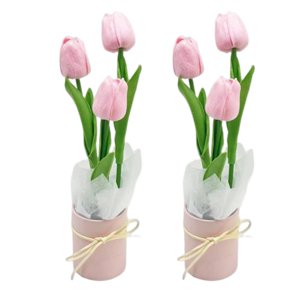 Magideal - Flores Artificiales En Macetas Ramo De Bricolaje Centro De Simulación Floral Macetas De Primavera Para Fotografía Festival Ocasiones , Rosado