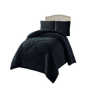 Genérico - Cobertor Texturizada De Invierno Diseño 01 King Negro