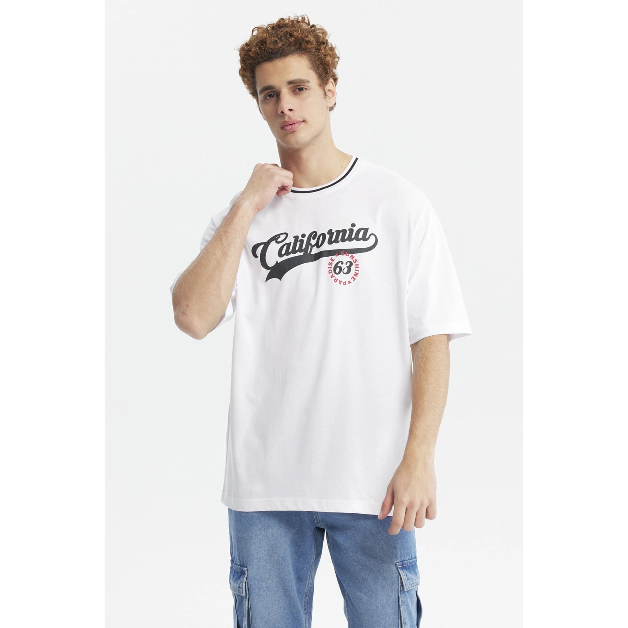 Fashionspark - Polera Hombre Oversize Print City Blanco