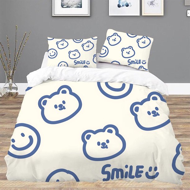 Cute Bear Twin Size Bedding Set Bed Linen Sets Duvet Cover Set Comforter Queen Double Sheets Home Textile GardenBed Sheets