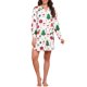 thumbnail image 2 of INSPIRE CHIC Conjunto de Pijamas de Navidad para Mujeres con Cuello con Muesca, Estampado de Botones, Camisón de Manga Larga, Conjunto de Pantalones para Otoño Invierno, Talla Mediana, Blanco, 2 of 5