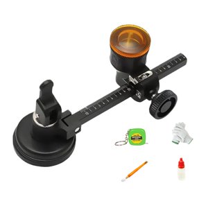 Magideal - Cortador De Vidrio Circular Cortador De Círculo De Vidrio Profesional Con Taza De Succión Herramienta Manual Cortero De Baldosas De Corte De Vidrio De Cortar 300 Mm