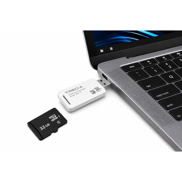 Adaptador Lector de Tarjetas SD y Micro SD TREQA Blanco USB 2.0