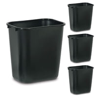 Rubbermaid Commercial Products - Basurero Rubbermaid Commercial, 28 L/7 Galones, Negro, Paquete De 4