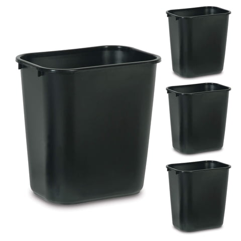 Rubbermaid Commercial Products - Basurero Rubbermaid Commercial, 28 L/7 Galones, Negro, Paquete De 4