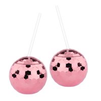 Bothyi - 2 Piezas De 20 Onzas De Bola De Discoteca, Copa De Cóctel, Botella De Té Para Bar, Copa De Vino, Oro Rosa